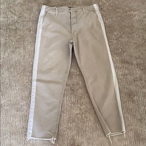 Mother The Shaker prep Khaki fray crop.